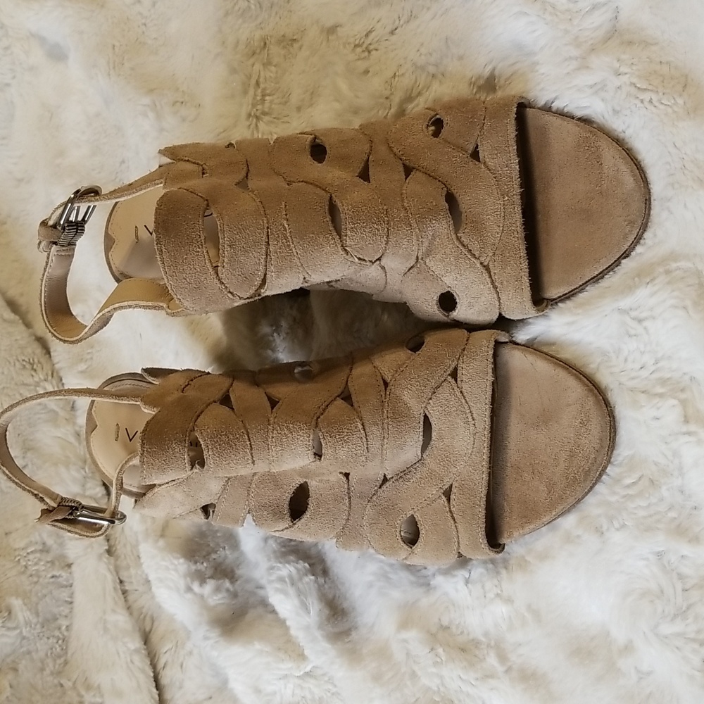 Via Spiga Tan Leather Suede Sandals Womens Size 7